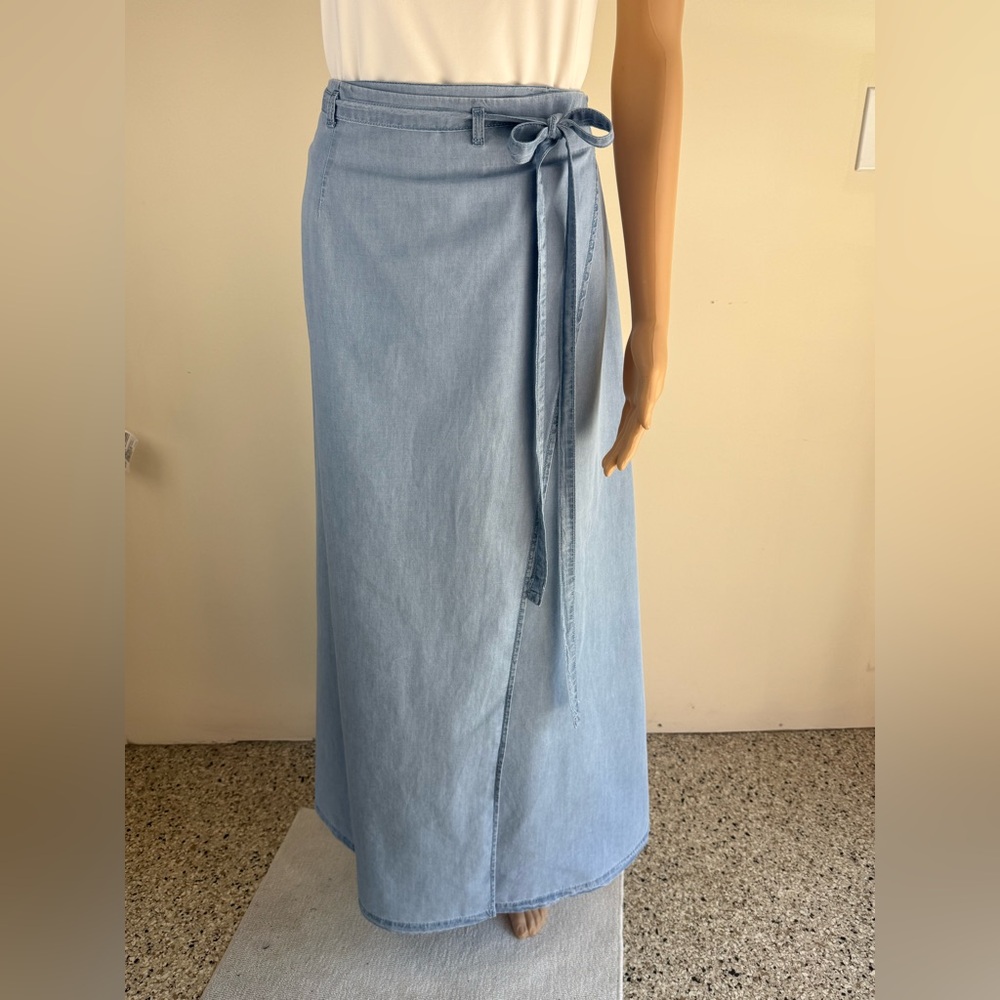 A.N.A Light Blue Maxi Denim Wrap Skirt